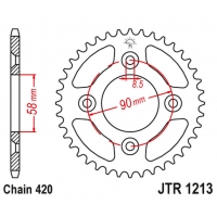 JT ZĘBATKA TYLNA 4463 37 HONDA CRF 50 '04-20' XR 50 '00-04' (446337JT) (ŁAŃC.420)