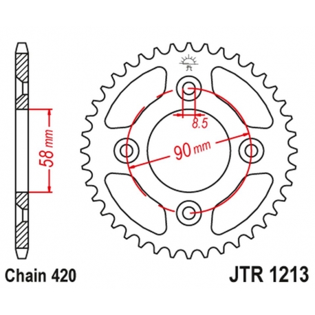 JT ZĘBATKA TYLNA 4463 37 HONDA CRF 50 '04-20' XR 50 '00-04' (446337JT) (ŁAŃC.420)