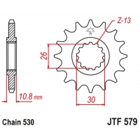 JT ZĘBATKA PRZEDNIA 579 14 YAMAHA R1/ FJ 1200/ XJR (57914JT) (ŁAŃC. 530)