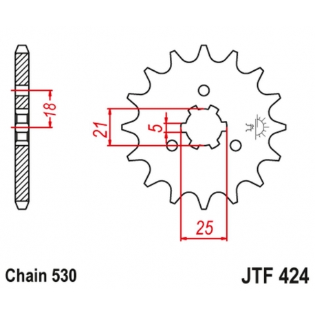 JT ZĘBATKA PRZEDNIA 424 17 SUZUKI GT 380/550/750 (42417JT) (ŁAŃC. 530) NA ZAMÓWIENIE