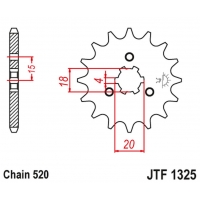 JT ZĘBATKA PRZEDNIA 2056 11 HONDA ATC 185/200 '80-86' (205611JT) (ŁAŃC. 520) NA ZAMÓWIENIE