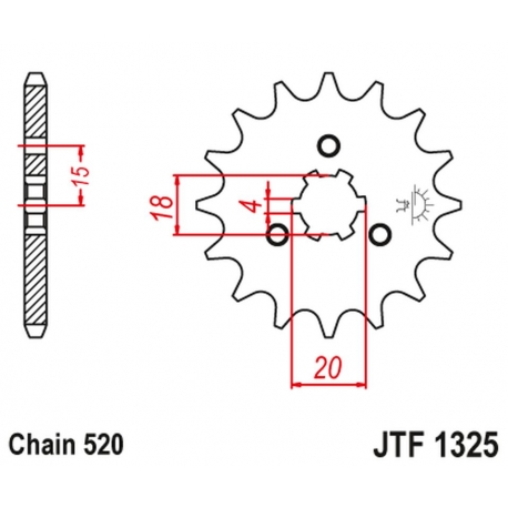 JT ZĘBATKA PRZEDNIA 2056 11 HONDA ATC 185/200 '80-86' (205611JT) (ŁAŃC. 520) NA ZAMÓWIENIE