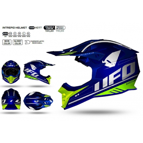 UFO KASK INTREPID CROSS KOLOR NIEBIESKI/ŻÓŁTY FLUO ROZMIAR M ( ECE 22R06 ) - KOLEKCJA 2024