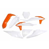 UFO KOMPLET PLASTIKÓW KTM SX 125/150/250 '19-'22, SXF (SX-F) 250/350/450 '19-'22 KOLOR OEM '20 (POMRAŃCZOWY/BIAŁY) (KT522E999X)