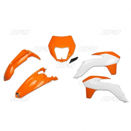 UFO KOMPLET PLASTIKÓW KTM EXC/EXC-F '14-'16 KOLOR OEM '16 (POMRAŃCZOWY/BIAŁY) (KT524E999X)