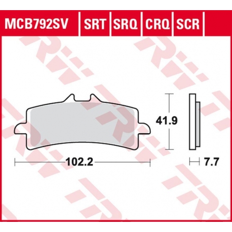 TRW LUCAS ZF KLOCKI HAMULCOWE KH447 SINTER TRACK DUCATI V4 1000 PANIGALE '19-, MONSTER 1200 '16-, MULTISTRADA 1260 '18-, KTM DUK