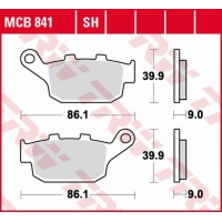 TRW LUCAS KLOCKI HAMULCOWE KH496 SINTER STREET HONDA CBF 500 / CB 500 X / CBR 500 13-, CB 650 F / CBR 600 14-, NC 750 14-, KAWAS