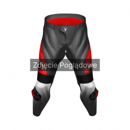 SPODNIE SKÓRZANE REBELHORN INFERNO BLACK/FLUO RED