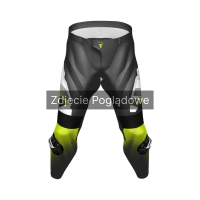 SPODNIE SKÓRZANE REBELHORN INFERNO BLACK/WHITE/FLUO YELLOW