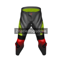 SPODNIE SKÓRZANE REBELHORN INFERNO BLACK/GREEN/RED