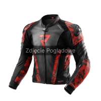 KURTKA SKÓRZANA REBELHORN VELOCE CAMO BLACK/FLUO RED