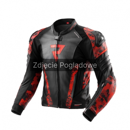 KURTKA SKÓRZANA REBELHORN VELOCE CAMO BLACK/FLUO RED