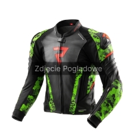 KURTKA SKÓRZANA REBELHORN VELOCE CAMO BLACK/GREEN/FLUO RED