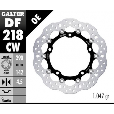 GALFER TARCZA HAMULCOWA PŁYWAJĄCA PRZÓD 290MM KAWASAKI ZX-4RR '24- (290X142X4,5MM)