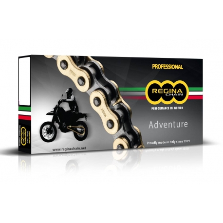 REGINA ŁAŃCUCH NAPĘDOWY 520ZRE (116 OGNIW) Z-RING ENDURO DO 650CCM (ZŁOTY) (ZAPINKA+ZAKUWKA PEŁNA+ ZAKUWKA DRĄŻONA) (135ZRE/1006