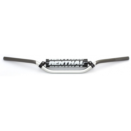 RENTHAL KIEROWNICA 7/8 CALA (22MM) MX HANDLEBAR SILVER/GREY VILLOPOTO / STEWART PADDED KOLOR SREBRNY/SZARY Z GĄBKĄ