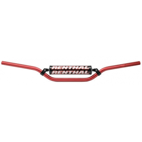 RENTHAL KIEROWNICA 7/8 CALA (22MM) MX HANDLEBAR RED REED / WINDHAM PADDED KOLOR CZERWONY Z GĄBKĄ