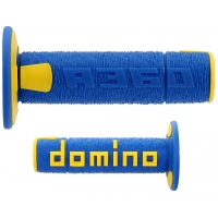 DOMINO MANETKI (GRIPY) OFF ROAD NEW LAMELAR DWUSKŁADNIKOWE KOLOR NIEBIESKI/ŻÓŁTY