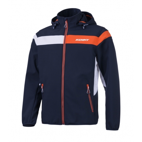 KENNY RACING KURTKA PRZECIWDESZCZOWA SOFTSHELL MODEL RACING KOLOR NIEBIESKI/BIAŁY/POMARAŃCZOWY ROZMIAR L