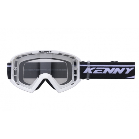 KENNY RACING GOGLE MODEL TRACK WHITE - CLEAR LENS - KOLOR BIAŁY SZYBKA PRZEŹROCZYSTA