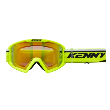 KENNY RACING GOGLE MODEL TRACK+ KID / JUNIOR / DZIECIĘCE NEON YELLOW - RED LENS - KOLOR ŻÓŁTY FLUO/CZARNY SZYBKA CZERWONE LUSTRO