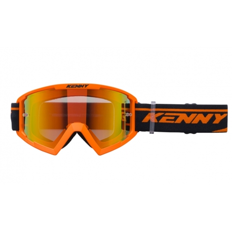 KENNY RACING GOGLE MODEL TRACK+ KID / JUNIOR / DZIECIĘCE ORANGE - RED LENS - KOLOR POMARAŃCZOWY/CZARNY SZYBKA CZERWONE LUSTRO