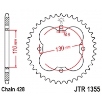 JT ZĘBATKA TYLNA 4355 48 HONDA TRX 90 '93-19', TRX 125 '87-88' (435548JT) (ŁAŃC.428)