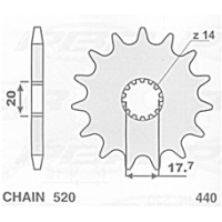 CHT ZĘBATKA PRZEDNIA 440 14 (A4250564140) YAMAHA YZ 125 '87-'04