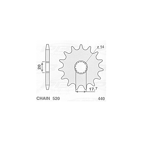 CHT ZĘBATKA PRZEDNIA 440 14 (A4250564140) YAMAHA YZ 125 '87-'04