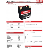 BS AKUMULATOR LITOWO-JONOWY ZE WSKAŹNIKIEM NAŁADOWANIA LIFEPO4 BSLI-01 (92X52X90) (140A,24WH,2AH) - ODPOWIEDNIK OEM KTM, HUSQVAR