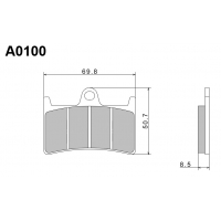 NISSIN 2024/10 KLOCKI HAMULCOWE KH252 / KH380 PREMIUM SEMI-METALLIC (SPIEK METALICZNY) (ECE R90) (MADE IN JAPAN)