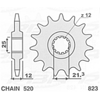 S ZĘBATKA PRZEDNIA 823 15 HUSQVARNA 125/240/250/350/400/430/500 '83-'89, HUSABERG FC/FE 350 '96-'01, FC/FE 400 '96-'03, FE 501 '