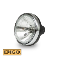 EMGO 2024/12 REFLEKTOR / LAMPA CZARNA KOMPLETNA (WZÓR ORYGINAŁU) KAWASAKI MODELE Z1 I KZ (OTWORY MONTAŻOWE ŚR. 10MM) (OEM: 23005