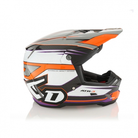 6D HELMETS KASK CROSS/ENDURO MODEL ATR-3 HYPER GLOSS NEON ORANGE/PURPLE KOLOR CZARNY/BIAŁY/POMARAŃCZOWY/FIOLETOWY ROZMIAR M ( 57