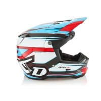 6D HELMETS KASK CROSS/ENDURO MODEL ATR-3 HYPER GLOSS RED/CYAN KOLOR BIAŁY/CZERWONY/NIEBIESKI/CZARNY ROZMIAR S ( 55 - 56 CM )