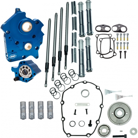 Cam Chest Kit w/o Cams Gear drive Oil cooled Chr PR M8 17-23