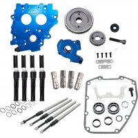 Cam Chest Kit w/o Cams Gear drive Oil cooled Blk PR TC 99-06