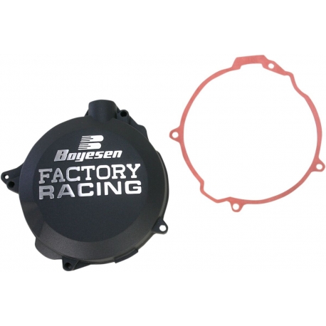 CLUTCH COVER FACTORY RACING ALUMINUM REPLACEMENT POWDER-COATED BLACK