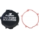 CLUTCH COVER FACTORY RACING ALUMINUM REPLACEMENT POWDER-COATED BLACK