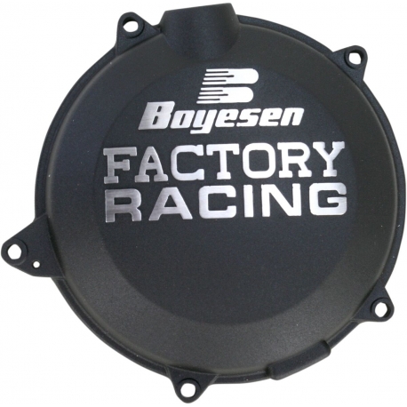 CLUTCH COVER FACTORY RACING ALUMINUM REPLACEMENT POWDER-COATED BLACK