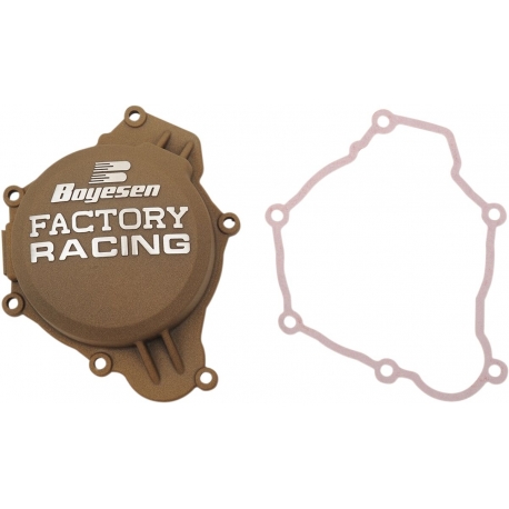 IGNITION COVER FACTORY RACING ALUMINUM REPLACEMENT POWDER-COATED NATURAL