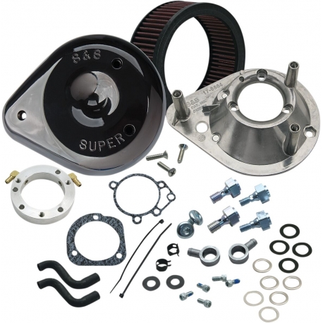 AIR CLEANER KIT CLASSIC TEARDROP FOR STOCK CARB/EFI GLOSS BLACK