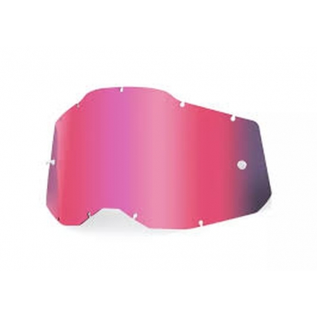 100 PROCENT RC2/AC2/ST2 REPLACEMENT LENS - PINK, SZYBA/SZYBKA DO GOGLI POJEDYŃCZA RACECRAFT 2/ ACCURI 2/ STRATA 2 KOLOR RÓŻOWY S