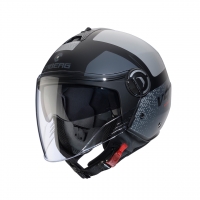 CABERG KASK OTWARTY JET Z BLENDĄ MODEL RIVIERA V4X ALPHA KOLOR CZARNY MAT/SZARY ROZMIAR L