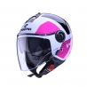CABERG KASK OTWARTY JET Z BLENDĄ MODEL RIVIERA V4X ALPHA KOLOR BIAŁY/CZARNY/FUKSJA (INTENSYWNY ODCIEŃ RÓŻOWEGO) ROZMIAR S
