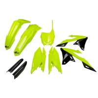UFO 2024/11 KOMPLET PLASTIKÓW (FULL KIT) Z OSŁONAMI TELESKOPÓW (AMORTYZATORÓW) SUZUKI RMZ 250 '19-'25, RMZ 450 '18-'25 KOLOR ŻÓL