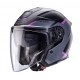 CABERG KASK OTWARTY JET OTWARTY FLYON II BOSS KOLOR CZARNY MAT/SZARY/FUKSJA (INTENSYWNY ODCIEŃ RÓŻOWEGO) ROZMIAR S