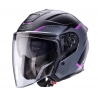 CABERG KASK OTWARTY JET OTWARTY FLYON II BOSS KOLOR CZARNY MAT/SZARY/FUKSJA (INTENSYWNY ODCIEŃ RÓŻOWEGO) ROZMIAR S