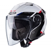 CABERG KASK OTWARTY JET OTWARTY FLYON II BOSS KOLOR BIAŁY/CZARNY/CZERWONY/NIEBIESKI ROZMIAR XL