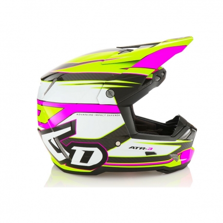 6D HELMETS KASK CROSS/ENDURO MODEL ATR-3 HYPER GLOSS NEON PINK/YELLOW KOLOR BIAŁY/ŻÓŁTY/RÓŻOWY/CZARNY ROZMIAR XS ( 53 - 54 CM )